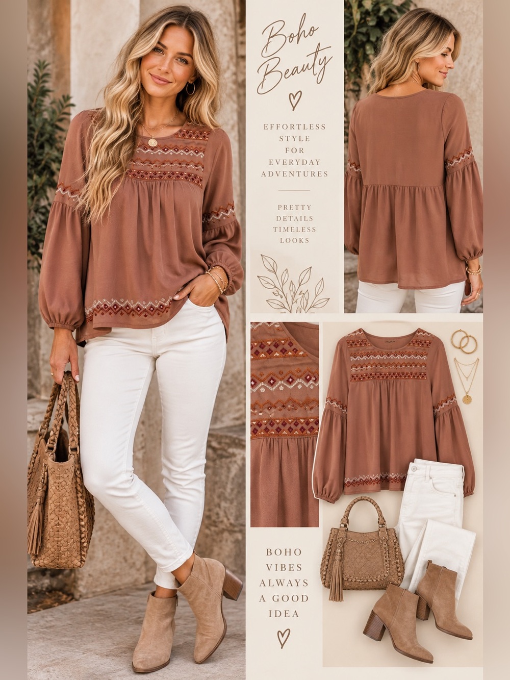 NWT Savanna Jane Embroidered Peasant Blouse